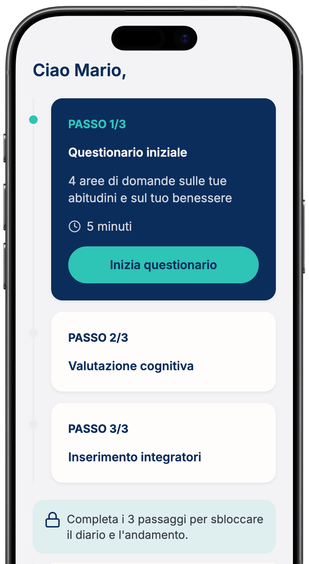IntegraMente con il primo controllo da fare: il questionario e la valutazione cognitiva.